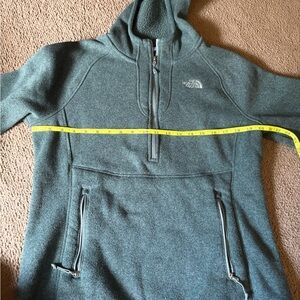 The North Face Green Zip Up Sweater with Fleece Material